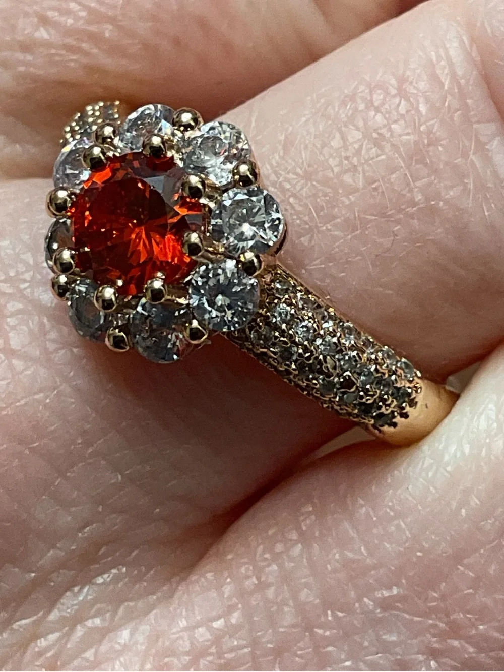 Halo Ring with Red Center